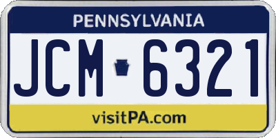 PA license plate JCM6321