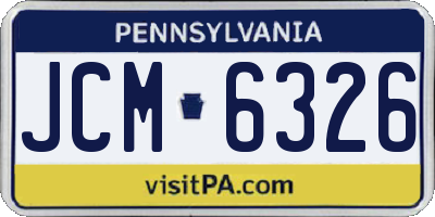 PA license plate JCM6326