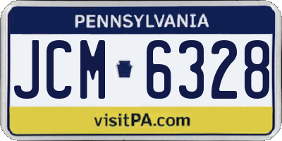 PA license plate JCM6328
