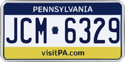 PA license plate JCM6329