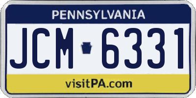 PA license plate JCM6331