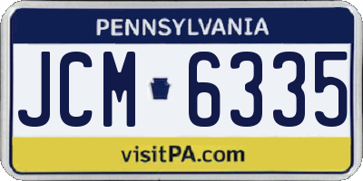 PA license plate JCM6335