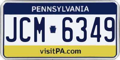 PA license plate JCM6349