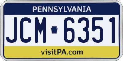 PA license plate JCM6351