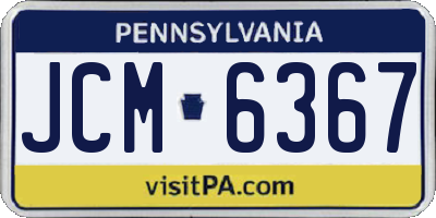 PA license plate JCM6367