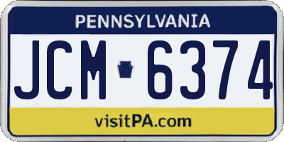 PA license plate JCM6374