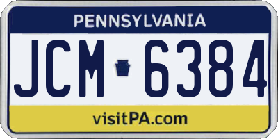 PA license plate JCM6384