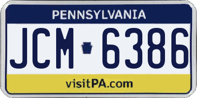 PA license plate JCM6386