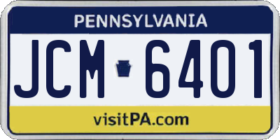 PA license plate JCM6401