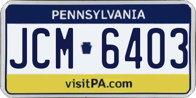 PA license plate JCM6403
