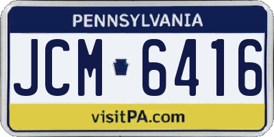 PA license plate JCM6416