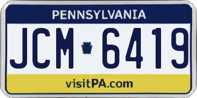 PA license plate JCM6419