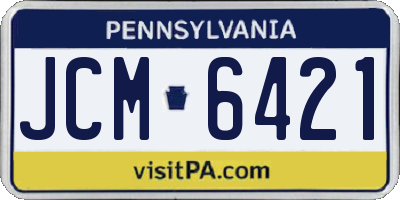 PA license plate JCM6421