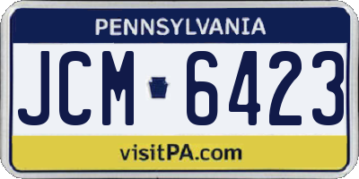 PA license plate JCM6423