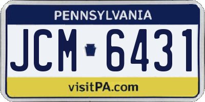 PA license plate JCM6431