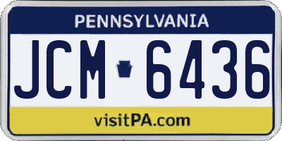 PA license plate JCM6436