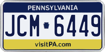 PA license plate JCM6449