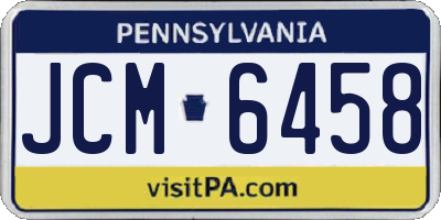 PA license plate JCM6458