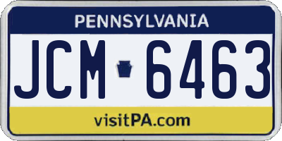 PA license plate JCM6463