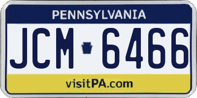 PA license plate JCM6466