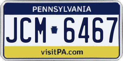 PA license plate JCM6467