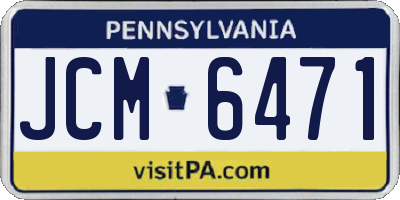 PA license plate JCM6471