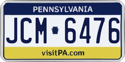 PA license plate JCM6476