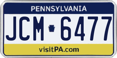 PA license plate JCM6477