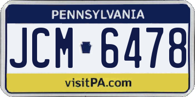 PA license plate JCM6478