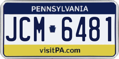 PA license plate JCM6481
