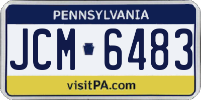 PA license plate JCM6483