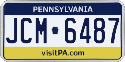 PA license plate JCM6487
