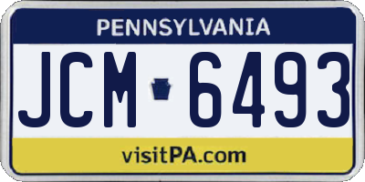PA license plate JCM6493