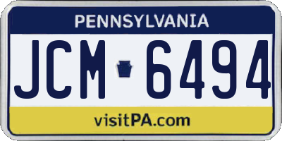 PA license plate JCM6494