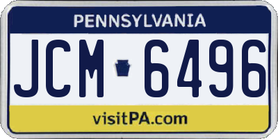 PA license plate JCM6496