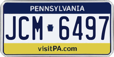 PA license plate JCM6497