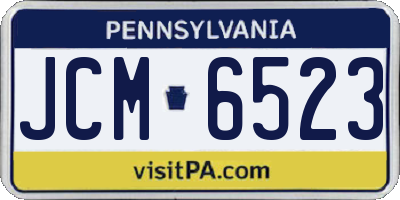 PA license plate JCM6523