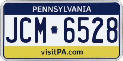 PA license plate JCM6528