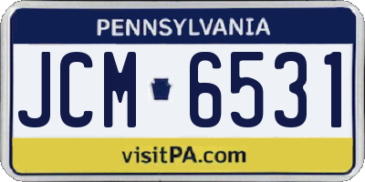 PA license plate JCM6531