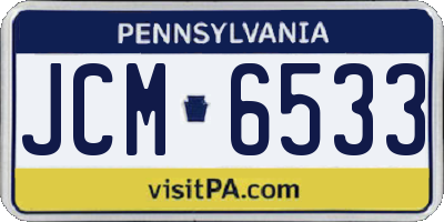 PA license plate JCM6533