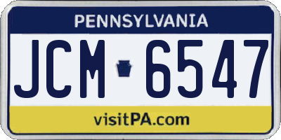PA license plate JCM6547