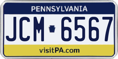 PA license plate JCM6567