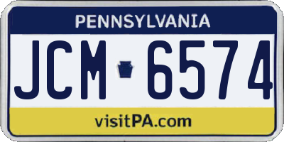 PA license plate JCM6574