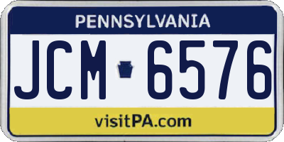 PA license plate JCM6576