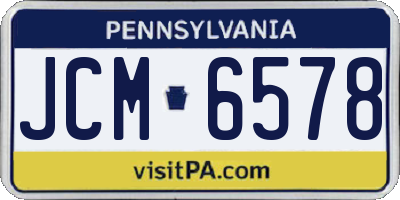 PA license plate JCM6578