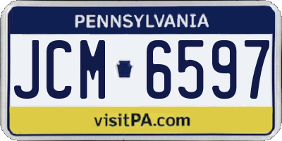 PA license plate JCM6597