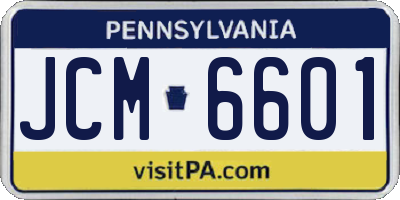 PA license plate JCM6601