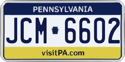 PA license plate JCM6602