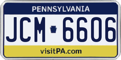 PA license plate JCM6606
