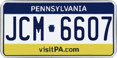 PA license plate JCM6607
